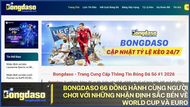 Theo dõi trang chủ bongdaso để nắm bắt mọi diễn biến kịch tính từ Euro và World Cup