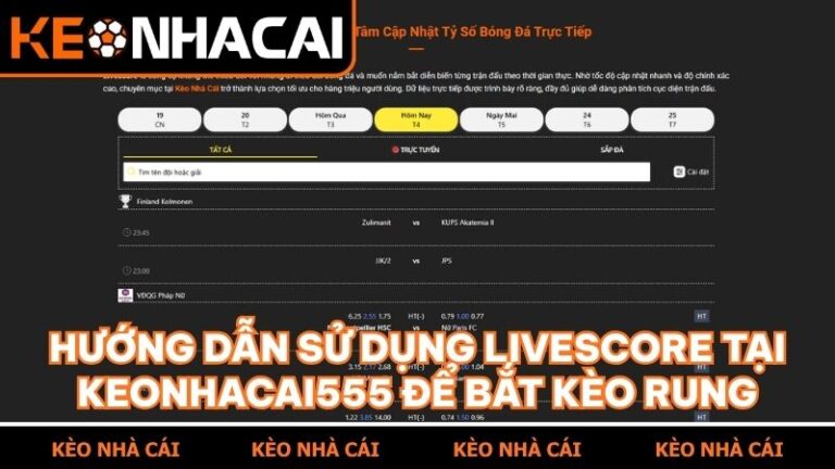 livescore keonhacai555 bat keo rung - Hướng dẫn sử dụng Livescore tại keonhacai555 để bắt kèo rung thành công